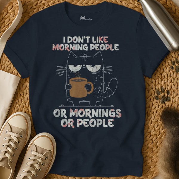 MewTee Navy / S I Hate Morning People | Cat Tee