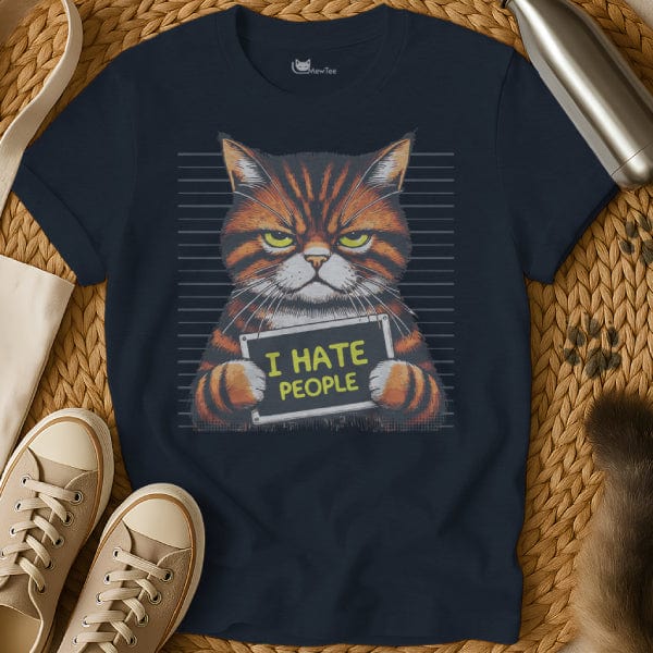MewTee Navy / S I Hate People Shirt | Cat Tee
