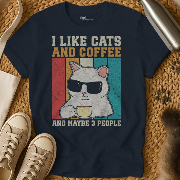 MewTee Navy / S I Like Cats and Maybe 3 People Shirt