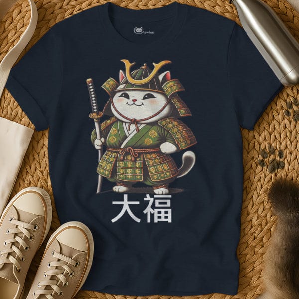 MewTee Navy / S Japanese Samurai Cat | Cat Tee