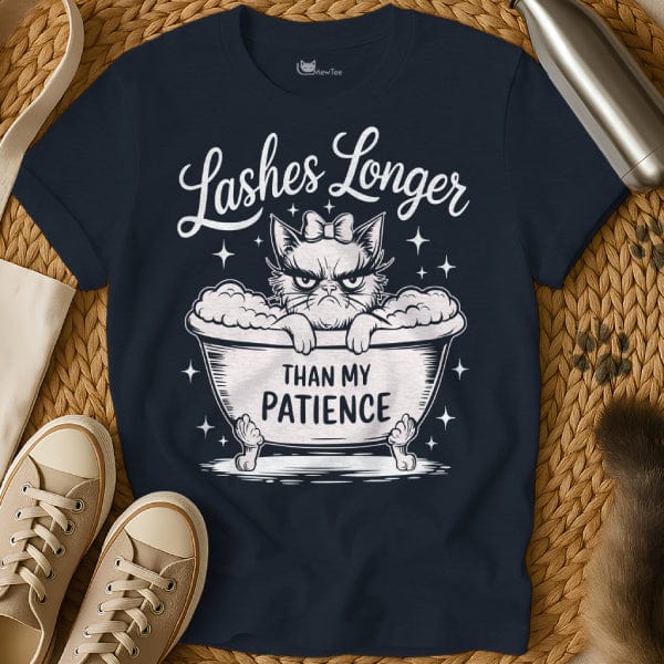 MewTee Navy / S Lashes T Shirt | Cat Tee