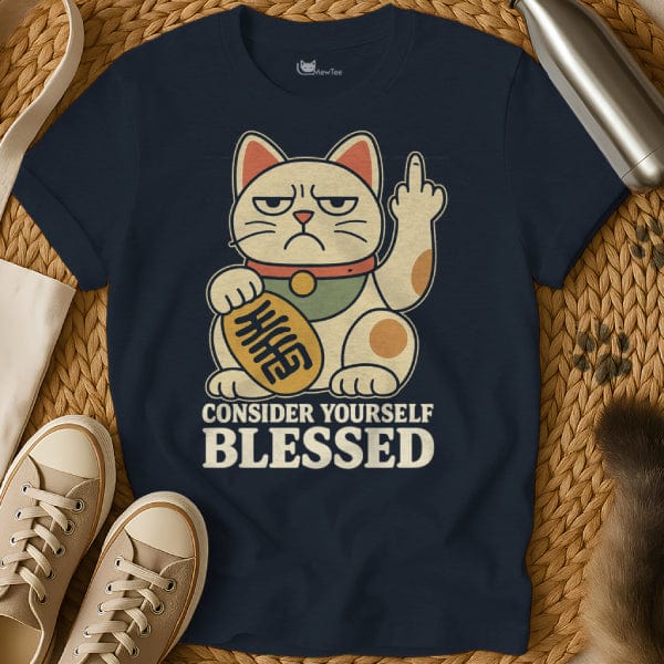 MewTee Navy / S Maneki Neko Shirt | Cat Tee
