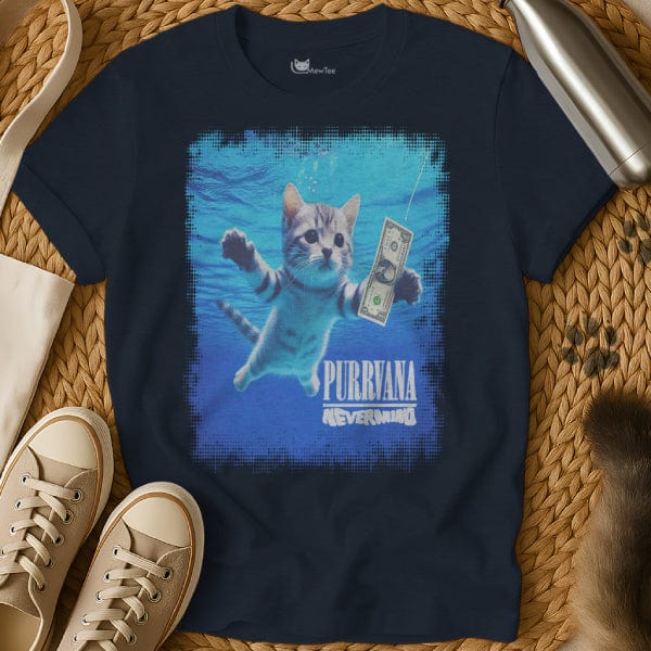 MewTee Navy / S Nirvana Nevermind Shirt | Cat Tee