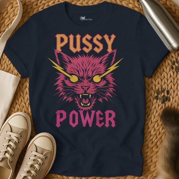 MewTee Navy / S Pussy Power Shirt | Cat Tee