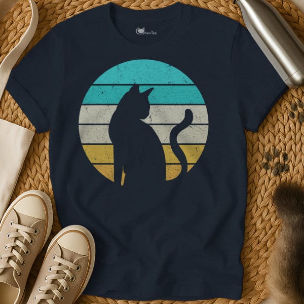 MewTee Navy / S Retro Cat Shirt | Cat Tee