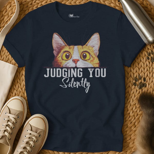 MewTee Navy / S Silently Judging You | Cat Tee