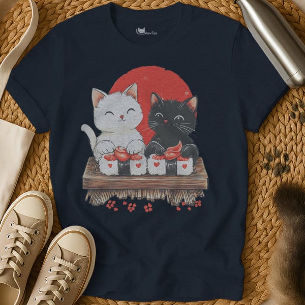 MewTee Navy / S Sushi Cats Shirt | Cat Tee