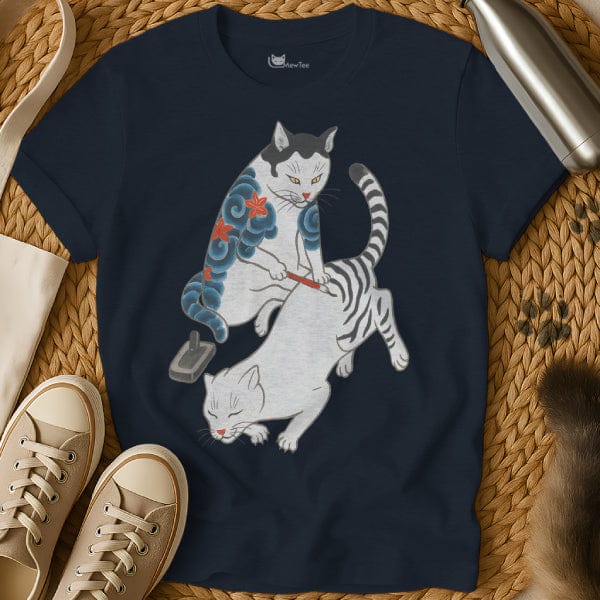 MewTee Navy / S Tattoo Shirt | Cat Tee