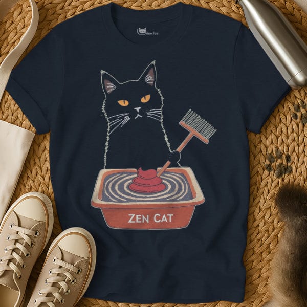 MewTee Navy / S Zen Cat Shirt | Cat Tee