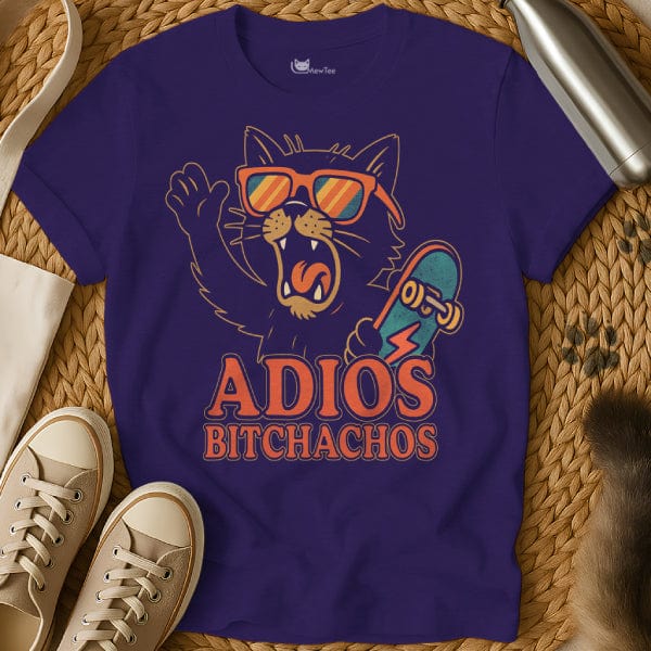 MewTee Purple / S Adios Bitchachos Shirt | Cat Tee