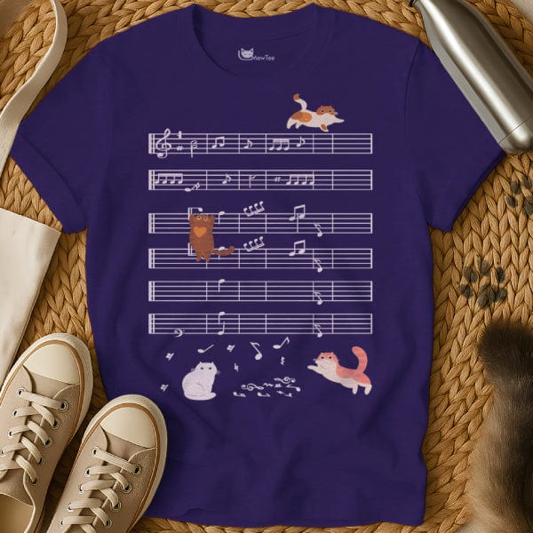 MewTee Purple / S Music Notes Shirt | Cat Tee
