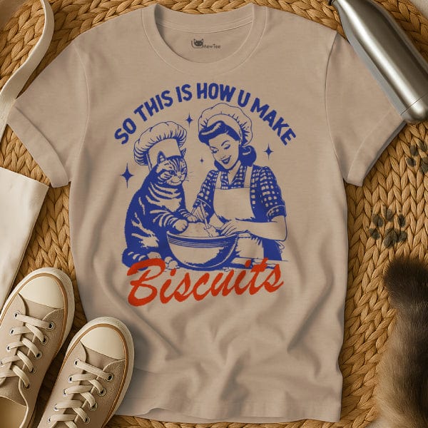 MewTee Sand / S Biscuits T Shirt | Cat Tee