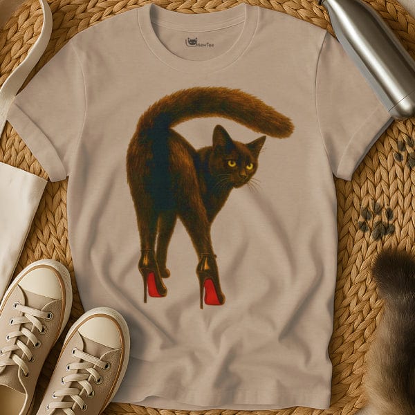 MewTee Sand / S High Heels Shirt | Cat Tee