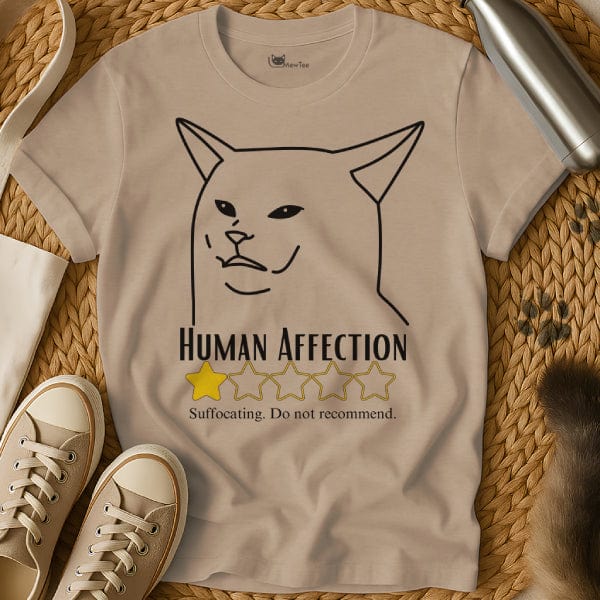 MewTee Sand / S One Star Review Shirt | Cat Tee