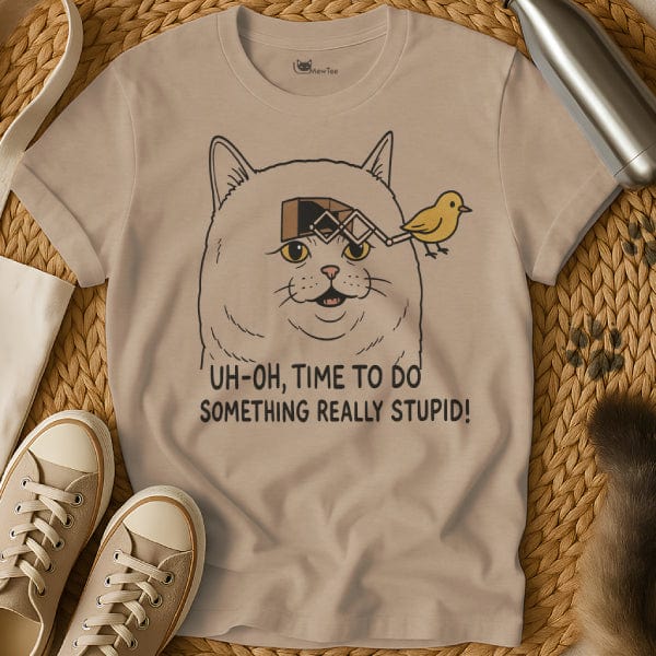 MewTee Sand / S Stupid Shirt | Cat Tee