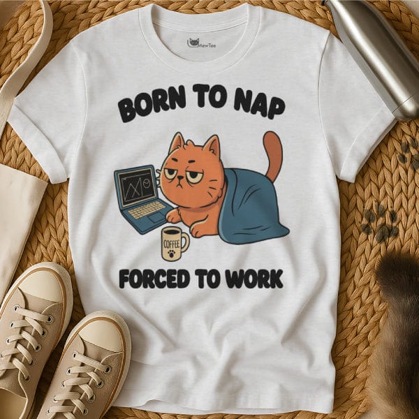 MewTee White / S Born to Forced to | Cat Tee