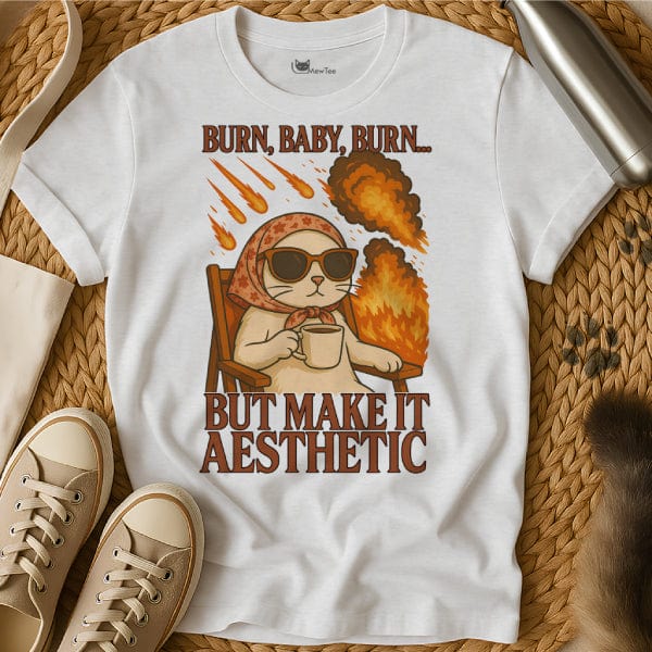 MewTee White / S Burn Shirt | Cat Tee