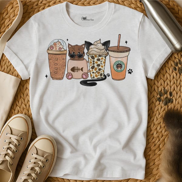 MewTee White / S Coffee Cat Shirt | Cat Tee