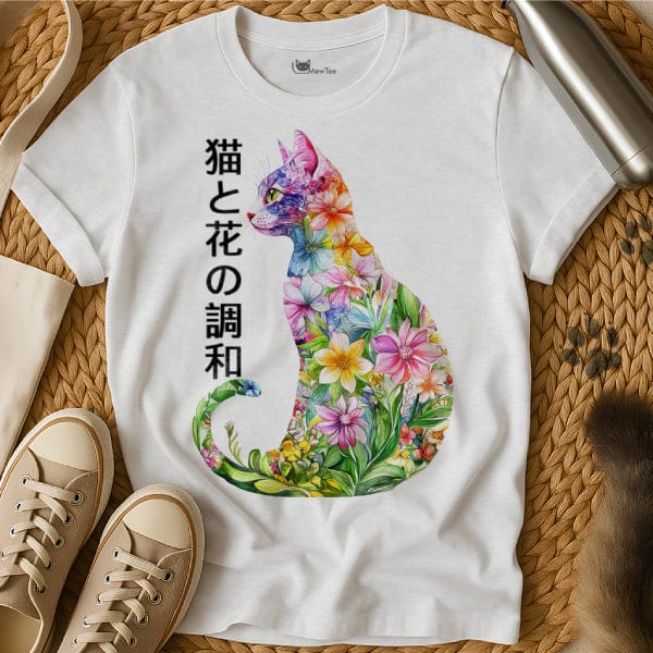 MewTee White / S Flower Cat | Cat Tee