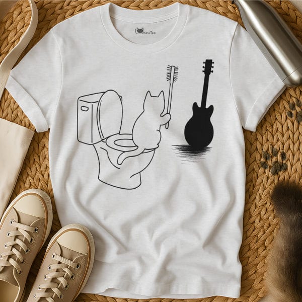 MewTee White / S Guitar Shirt | Cat Tee
