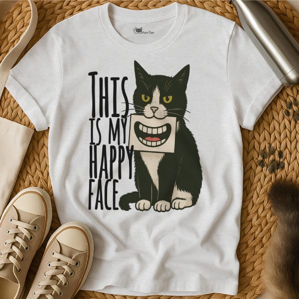 MewTee White / S Happy Face Shirt | Cat Tee