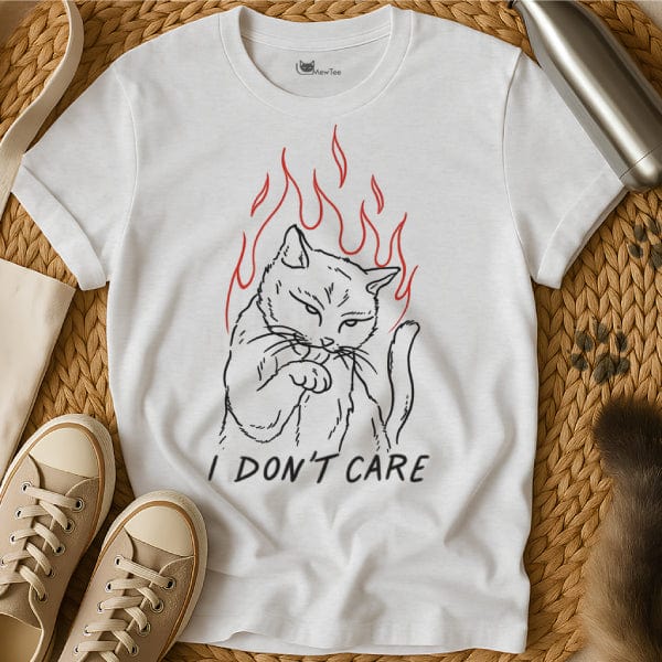 MewTee White / S I Don’t Care Shirt | Cat Tee