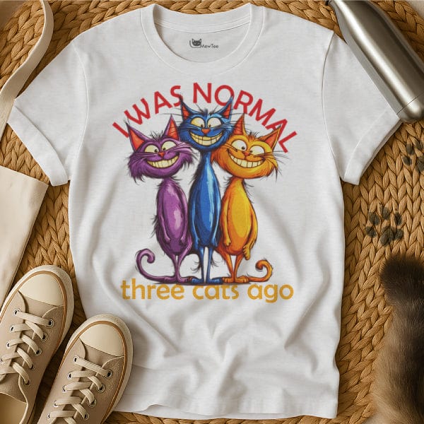 MewTee White / S I Was Normal Three Cats Ago | Cat Tee
