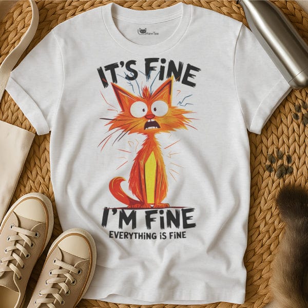 MewTee White / S It’s Fine Everything’s Fine Shirt | Cat Tee