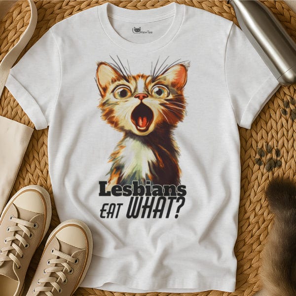 MewTee White / S Lesbians Eat What Shirt | Cat Tee