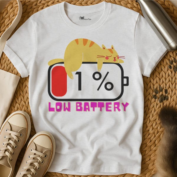 MewTee White / S Low Battery Shirt | Cat Tee