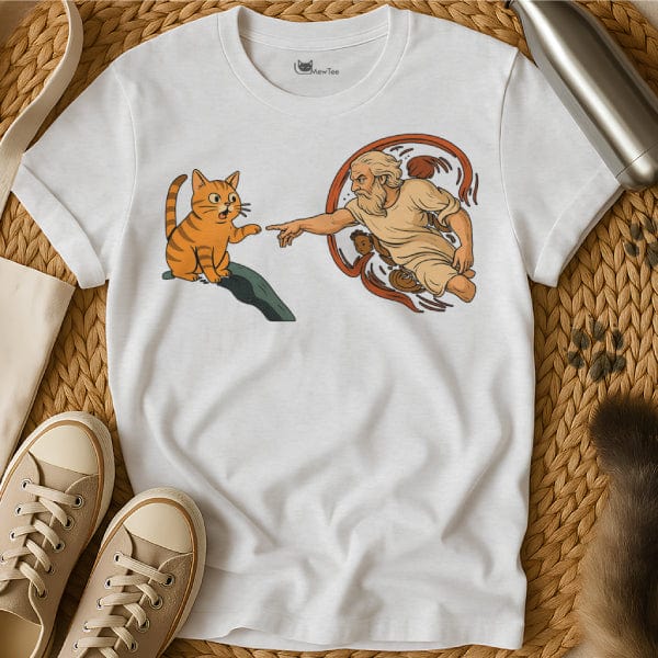 MewTee White / S The Creation of Adam Shirt | Cat Tee