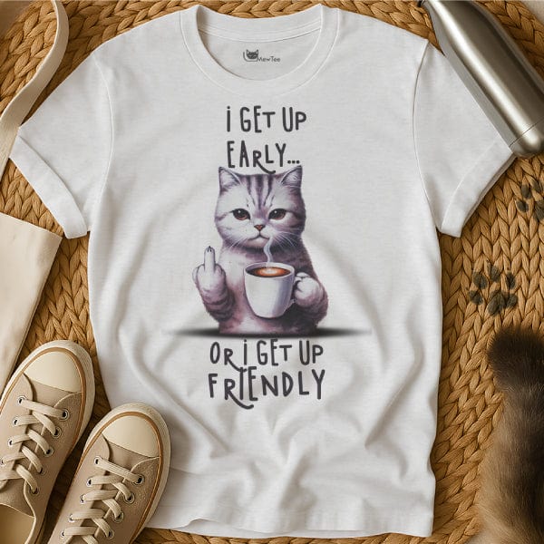 MewTee White / S Wake Up T Shirt | Cat Tee