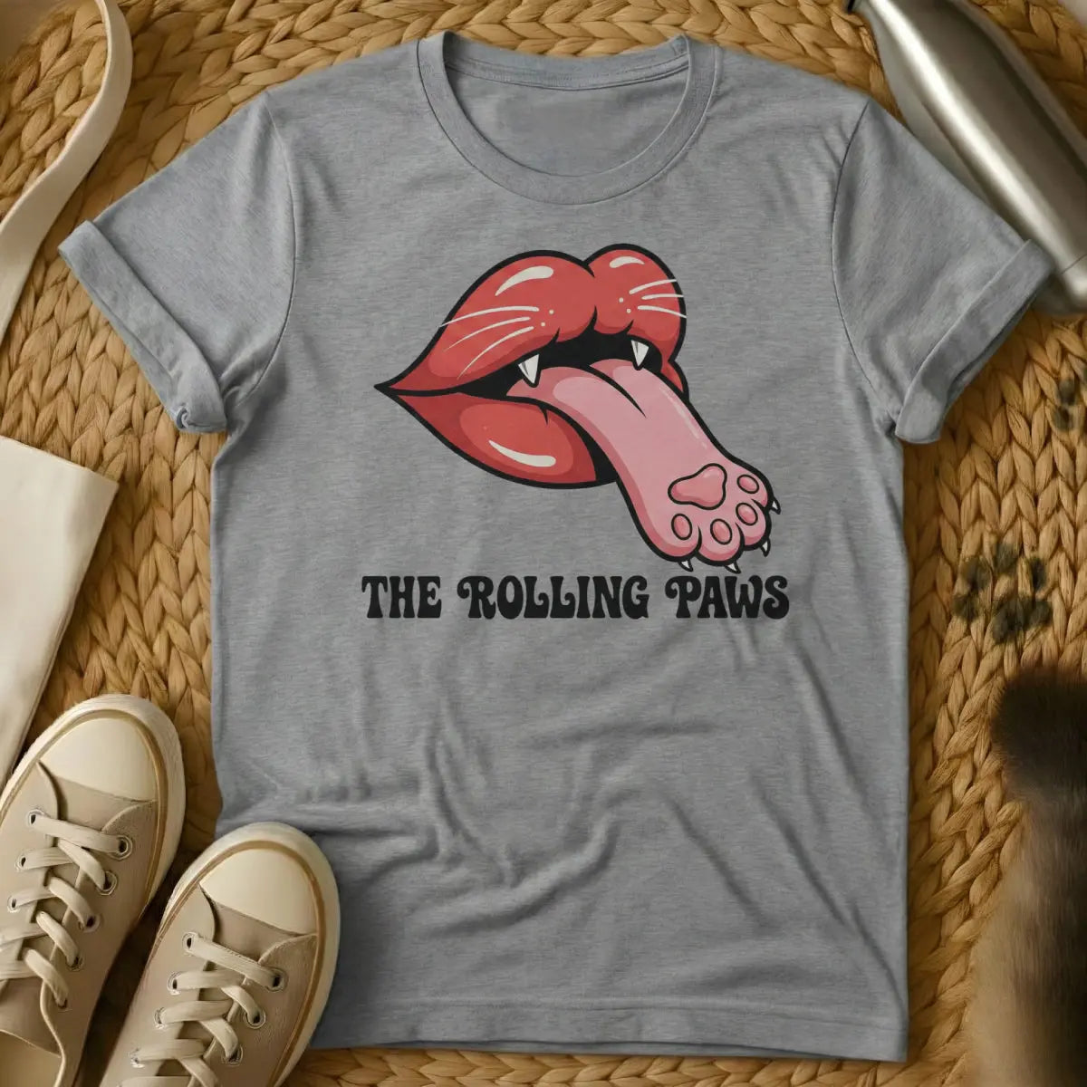 The Rolling Paws Cat Shirt - Gray Cat T-Shirt