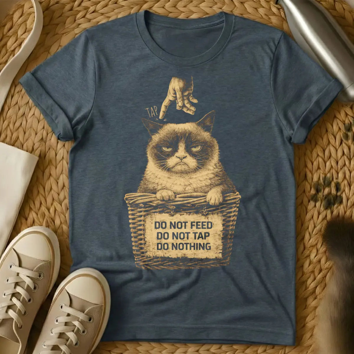 Funny Anti-Social Cat Tee - Dark Heather T-Shirt - anti-social feline, cancel plans club, homebody lifestyle