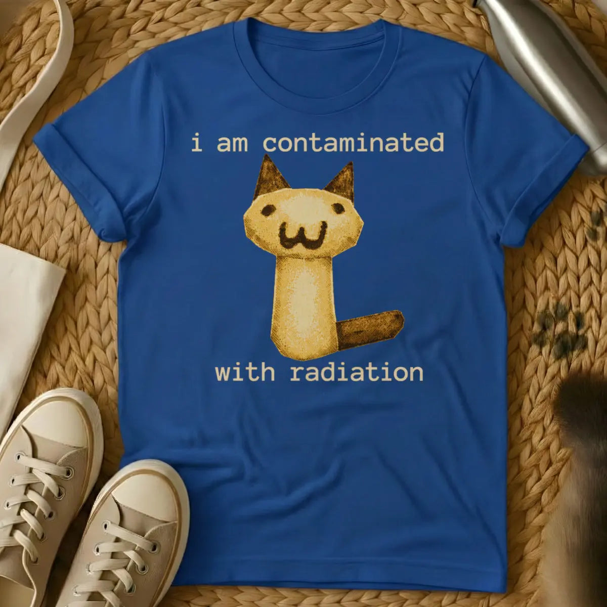 I Am Contaminated With Radiation Shirt - Blue Cat T-Shirt