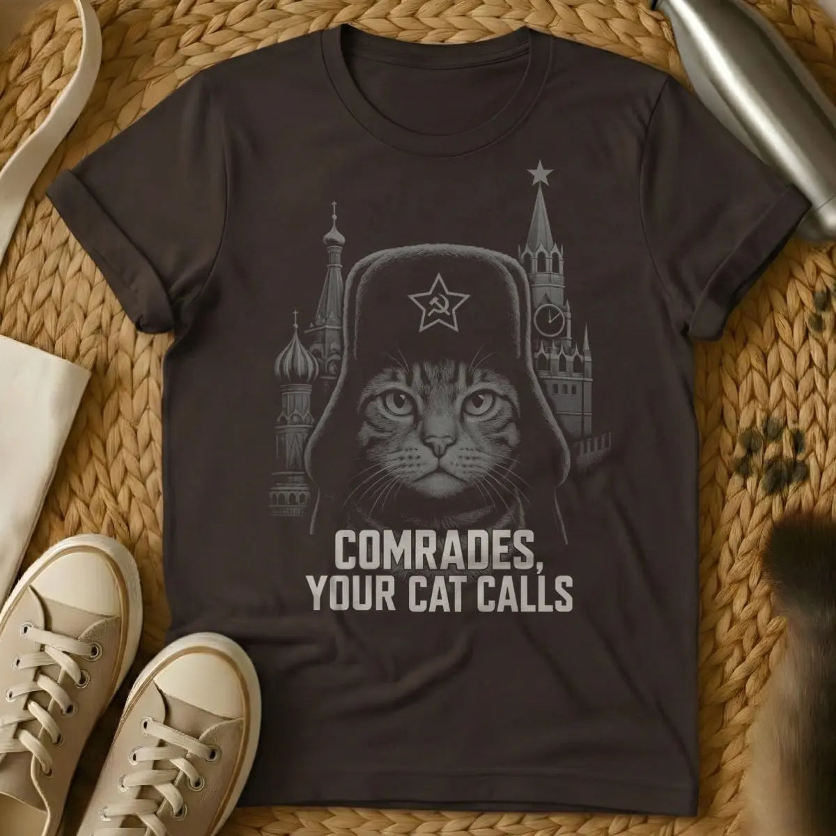 Soviet Cat Shirt - Dark Chocolate Cat T-Shirt