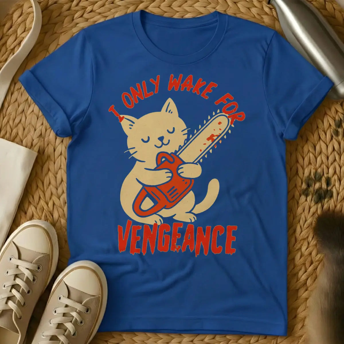 Vengeance Cat T-Shirt - Blue Cat T-Shirt