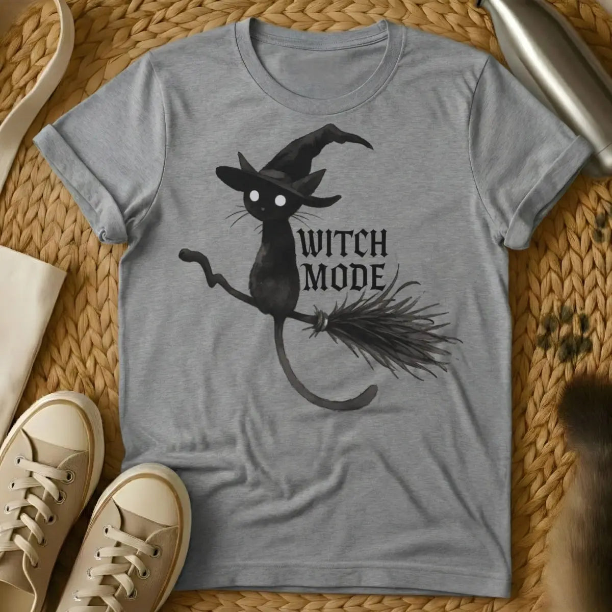 Witch Cat Shirt - Gray Cat T-Shirt