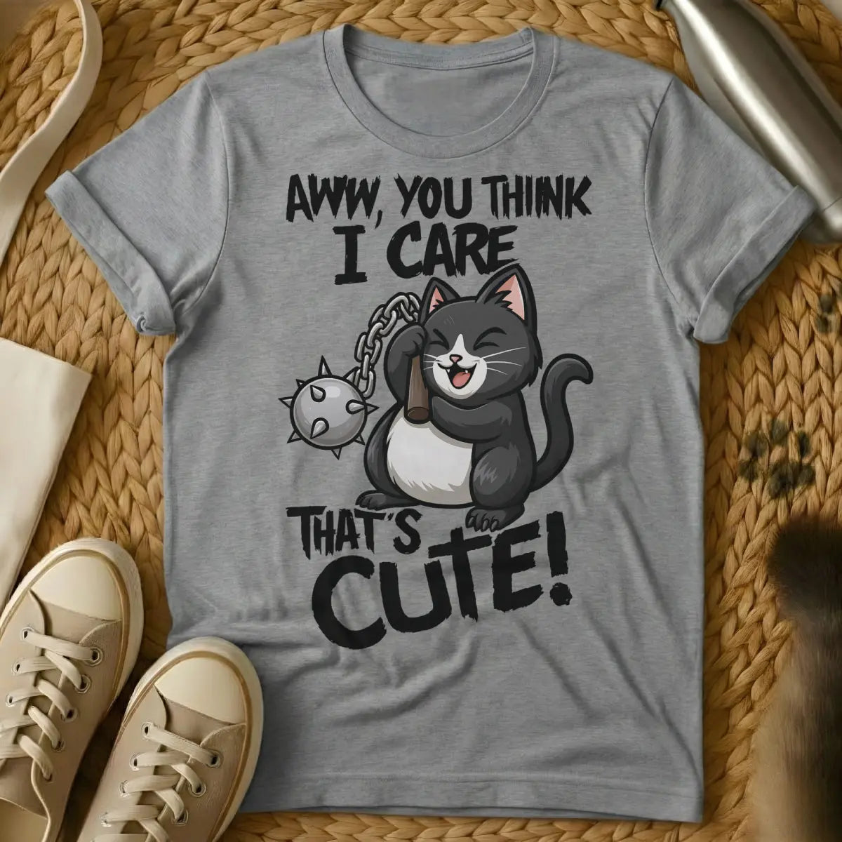 Dont Care Shirt - Gray T-Shirt - anti-social animal, dgaf fashion, edgy pet humor