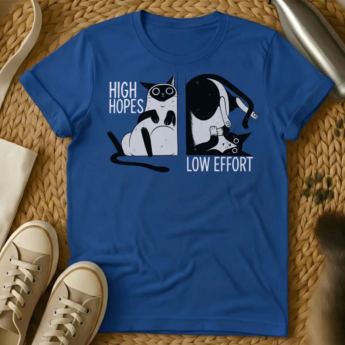 Lazy Cat Shirt - Blue Cat T-Shirt