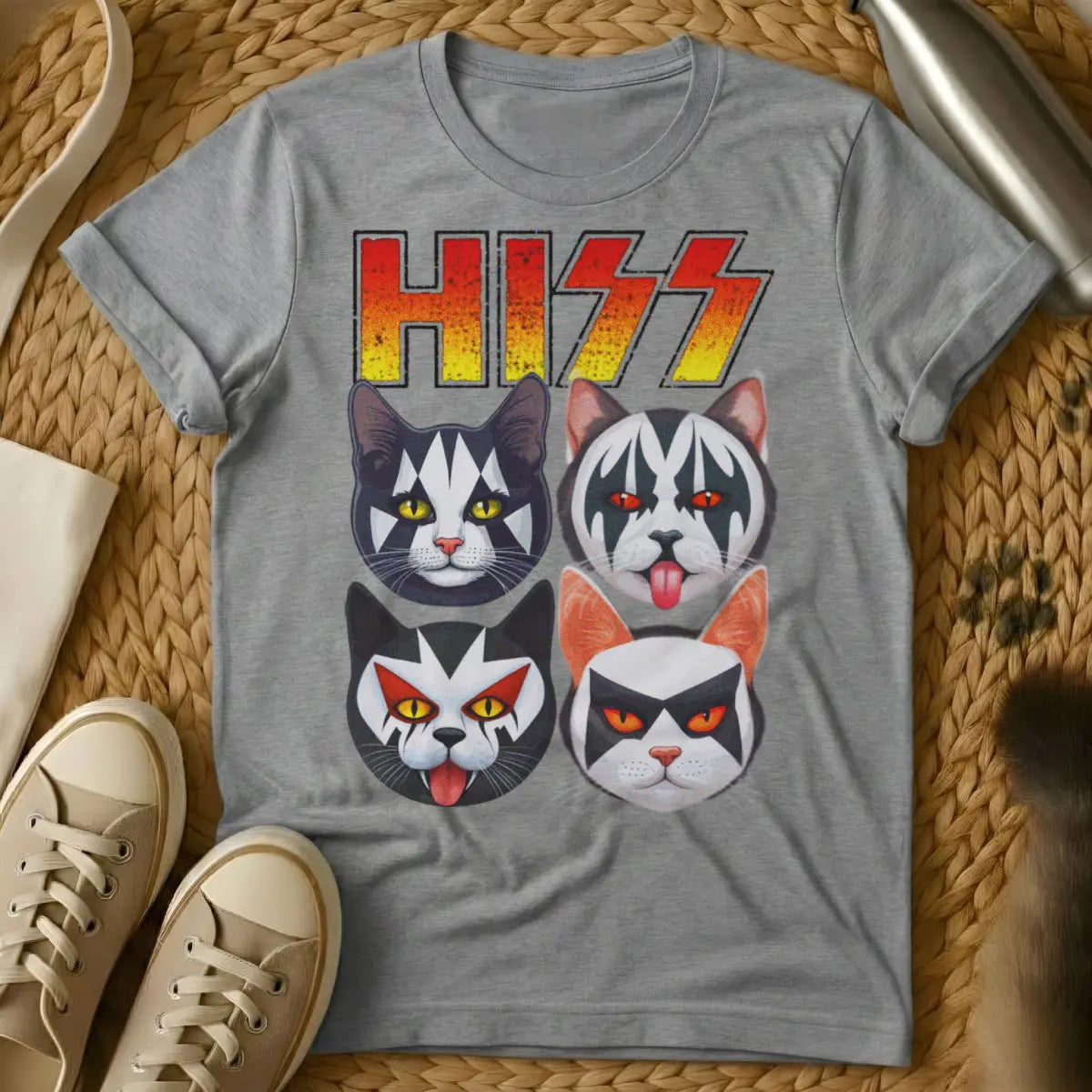 Hiss Cat Shirt - Gray Cat T-Shirt