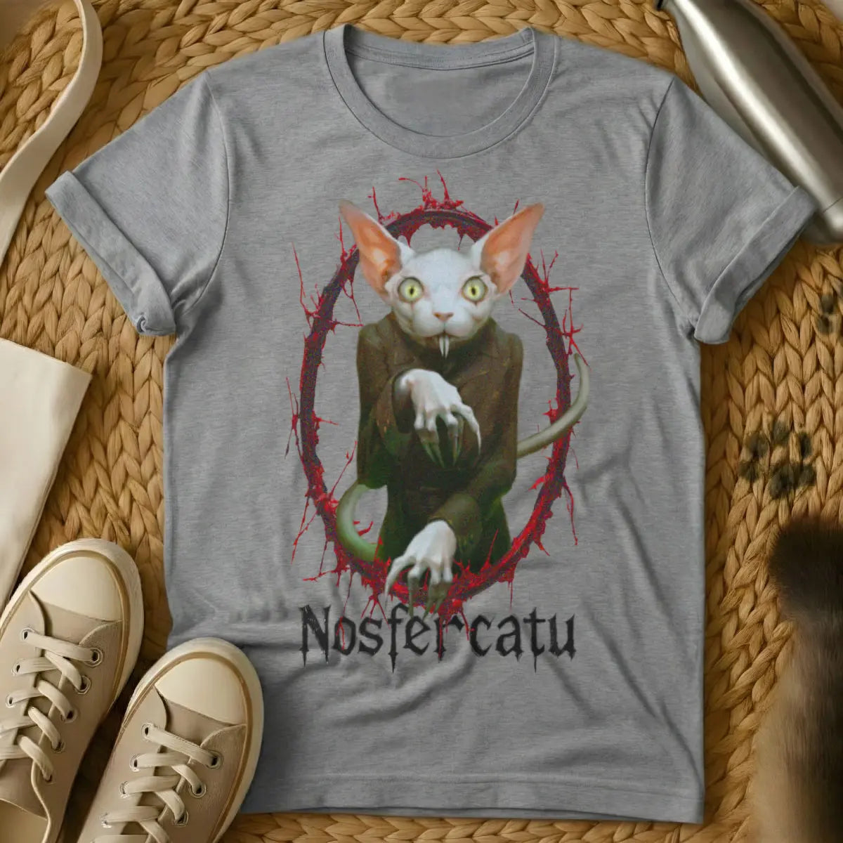 Nosferatu Cat Shirt - Gray Cat T-Shirt