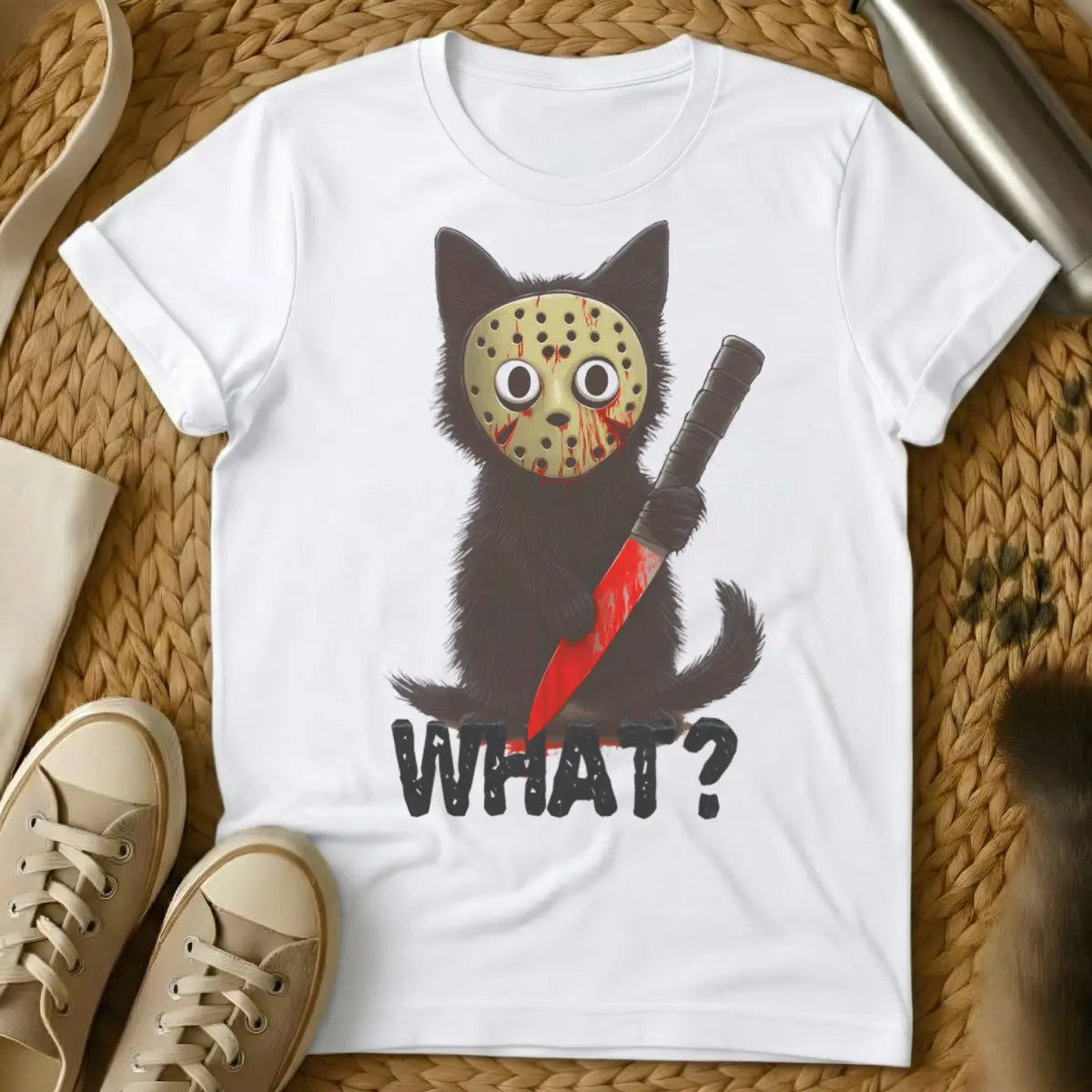 Jason Cat Shirt - White Cat T-Shirt