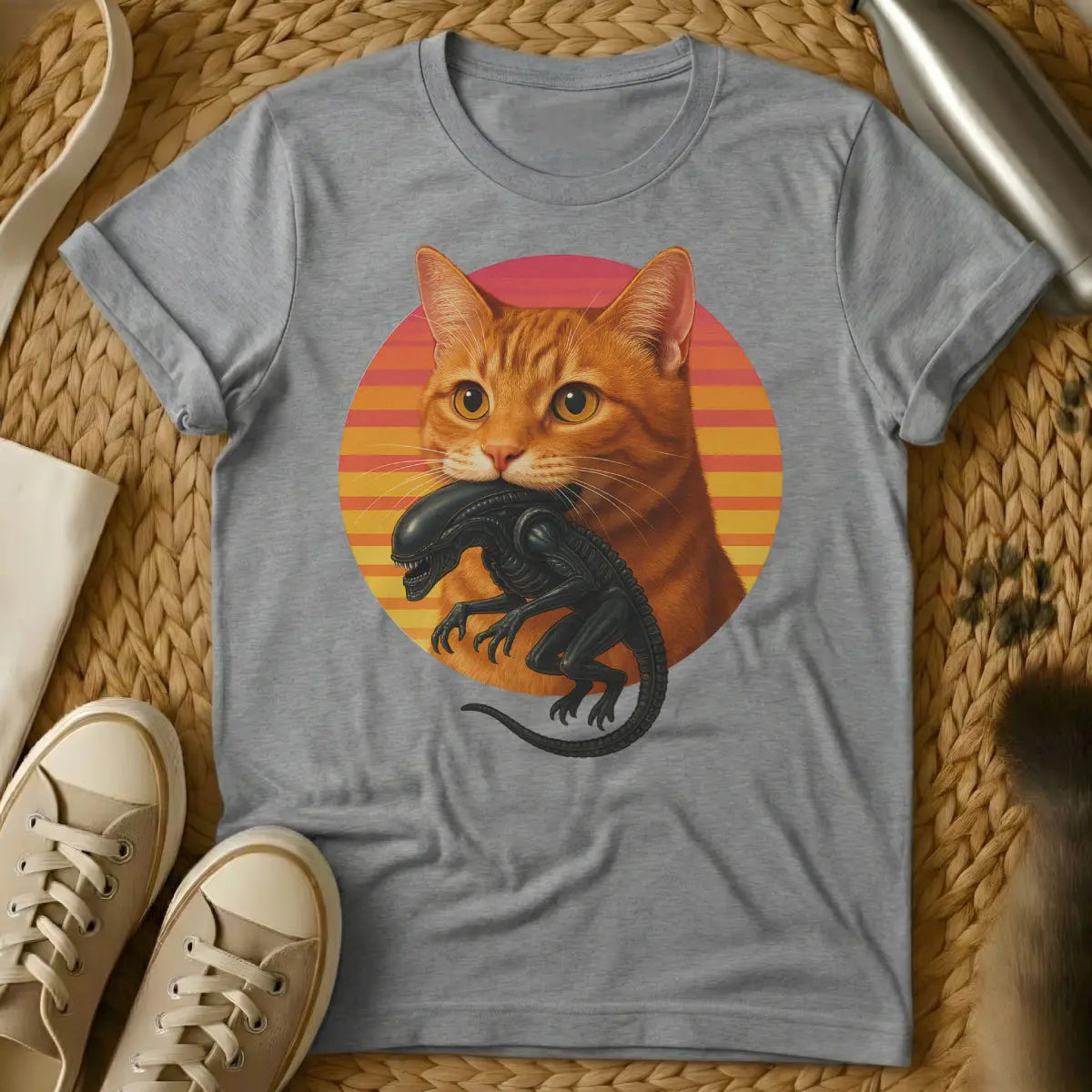 Xenomorph Cat Shirt - Gray Cat T-Shirt