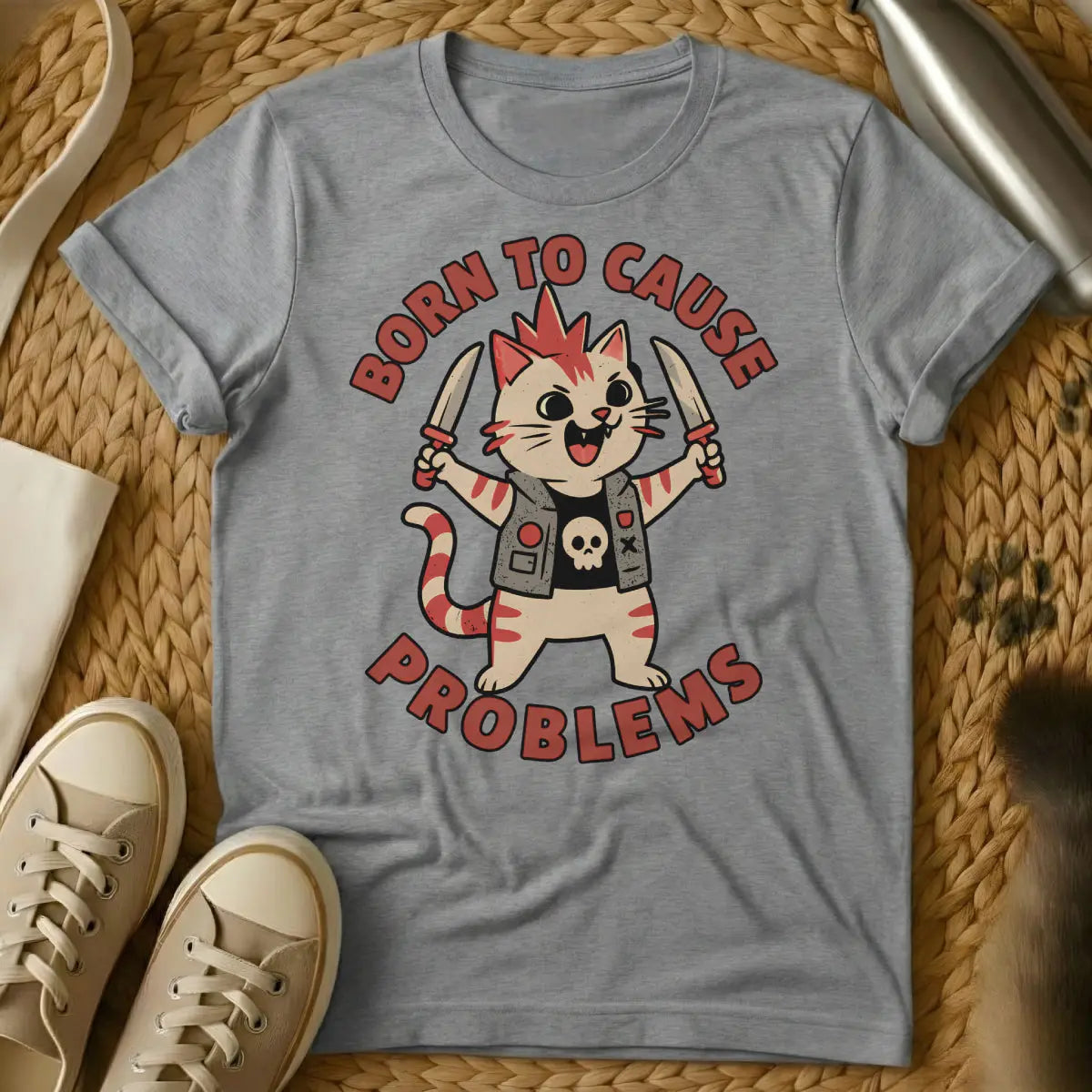 Rebel Cat Shirt - Gray Cat T-Shirt