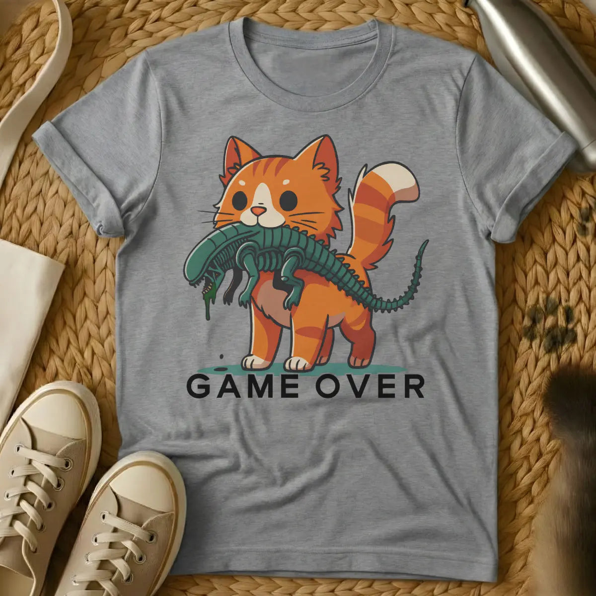 Xenomorph Cat Shirt - Gray Cat T-Shirt