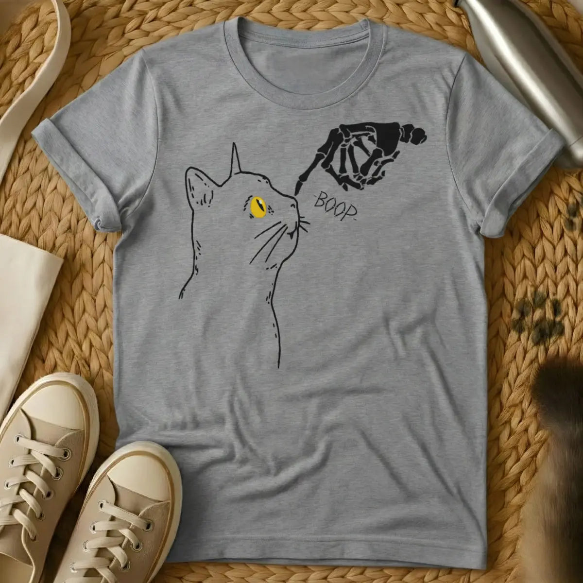 Skeleton Cat Shirt - Gray Cat T-Shirt