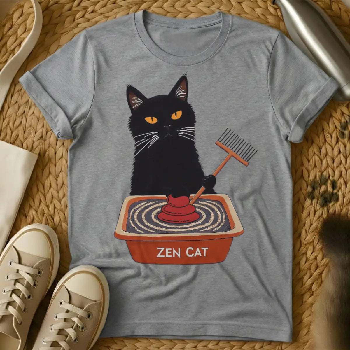 Zen Cat Shirt - Gray Cat T-Shirt