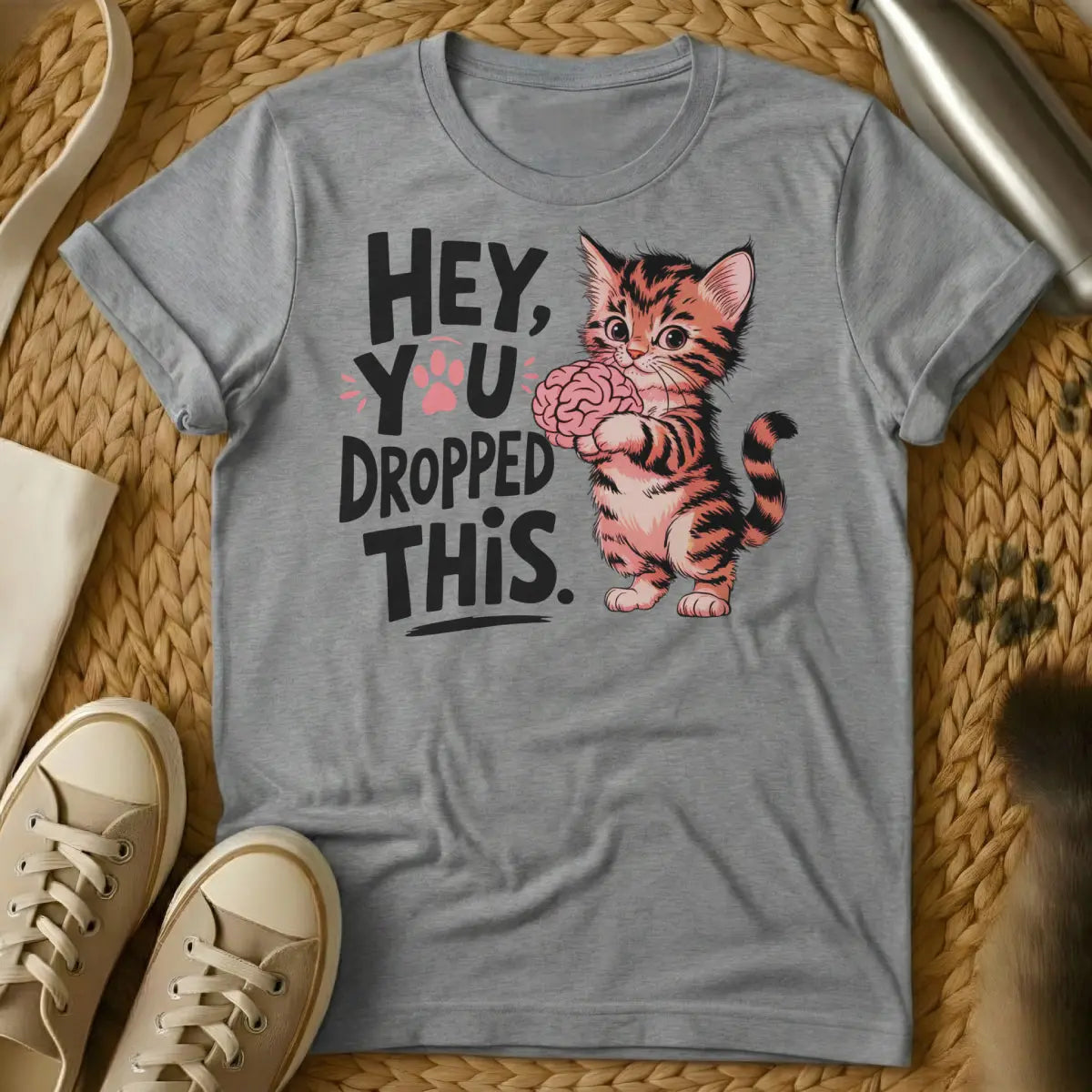 You Dropped This Cat Shirt - Gray Cat T-Shirt