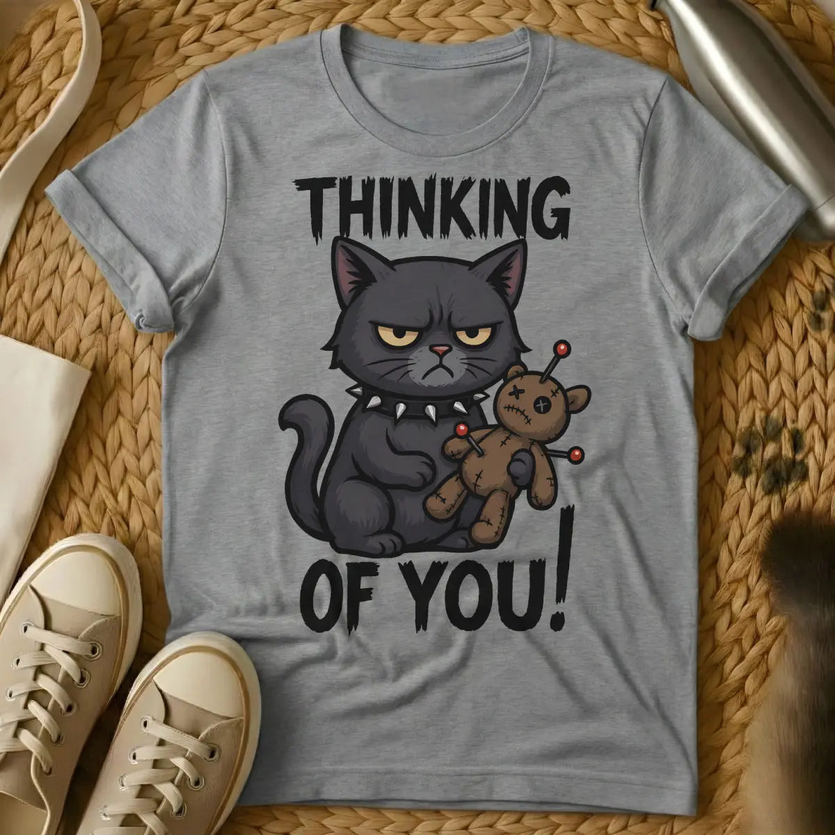 Voodoo Cat Shirt - Gray Cat T-Shirt